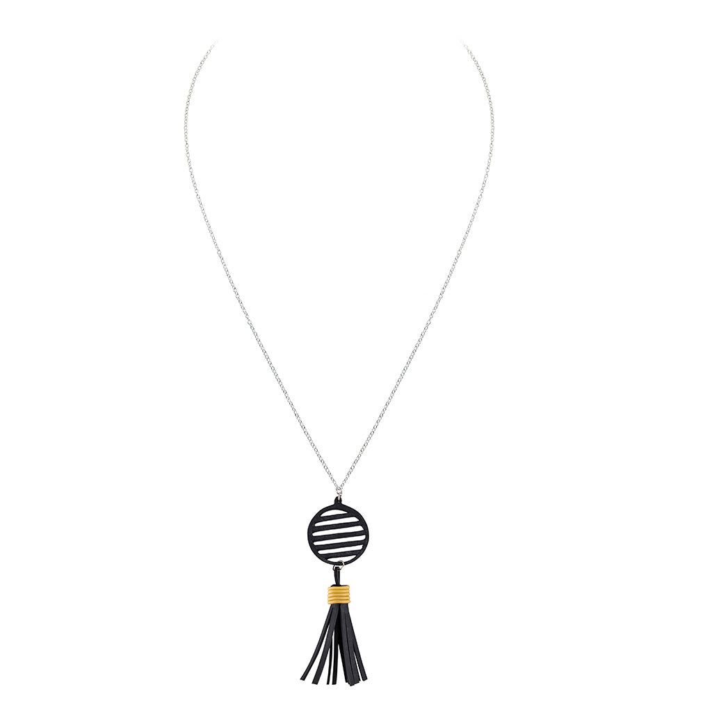 Lunar Rubber Tassel Necklace by Paguro Upcycle