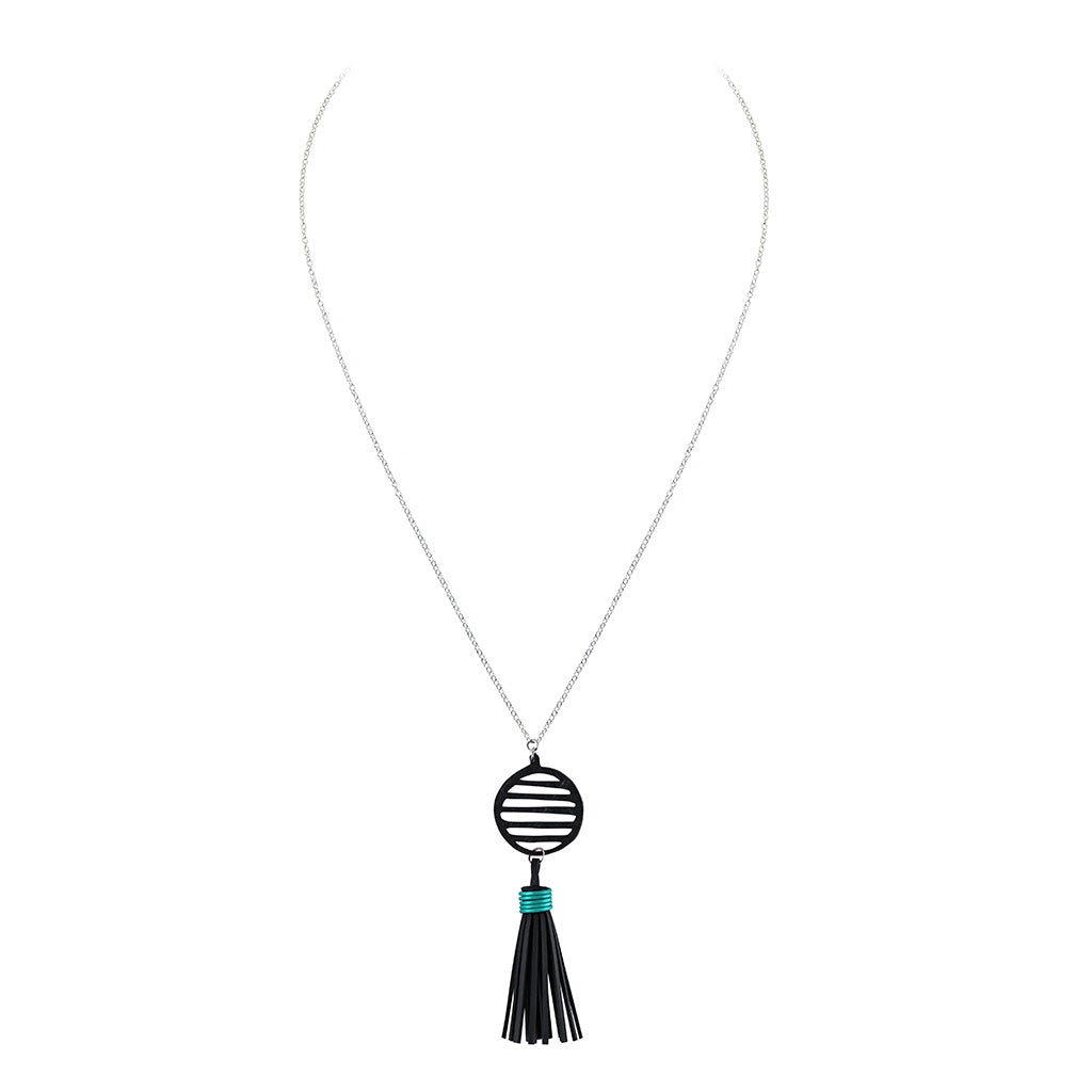 Lunar Rubber Tassel Necklace by Paguro Upcycle