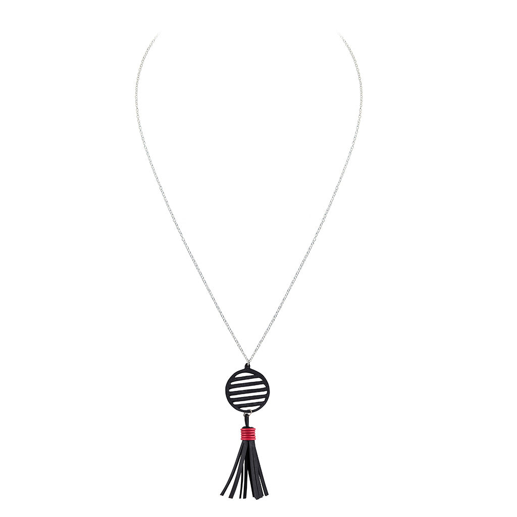 Lunar Rubber Tassel Necklace by Paguro Upcycle