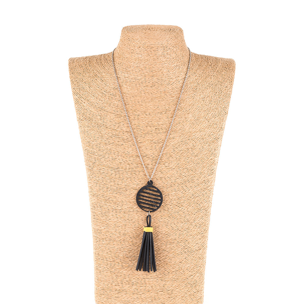 Lunar Rubber Tassel Necklace by Paguro Upcycle