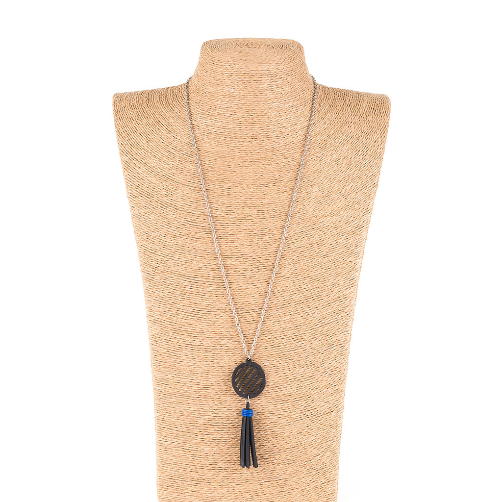 Lunar Rubber Tassel Necklace by Paguro Upcycle