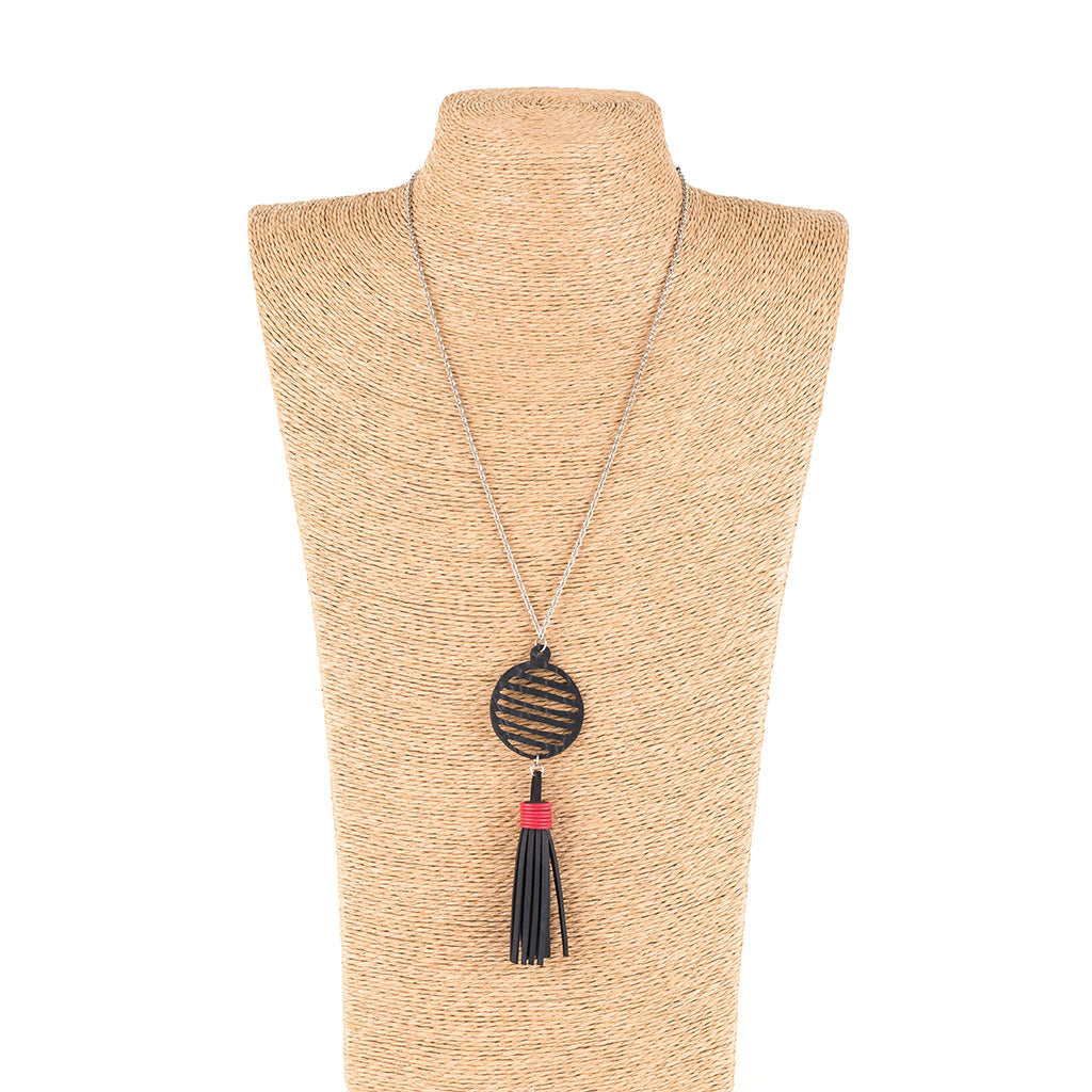 Lunar Rubber Tassel Necklace by Paguro Upcycle