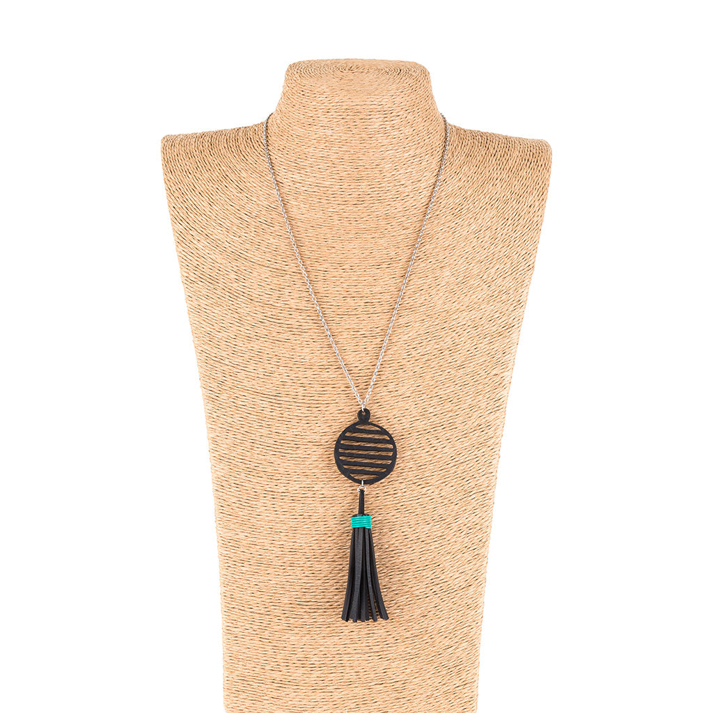 Lunar Rubber Tassel Necklace by Paguro Upcycle