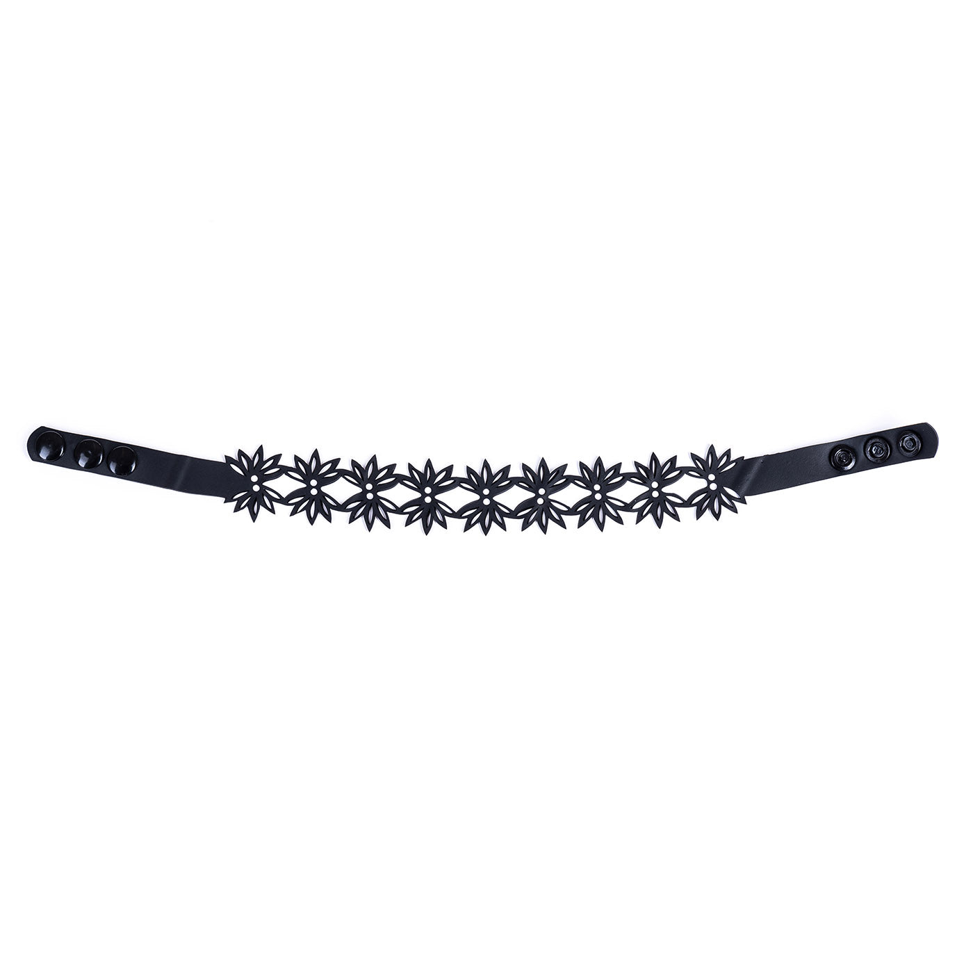 Lotus Recycled Rubber Statement Flower Choker by Paguro Upcycle