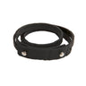 Paguro Upcycle black recycled rubber bracelet with silver snap buttons and textured design