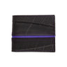 Paguro Upcycle vegan wallet made from inner tube with black and purple design and textured details