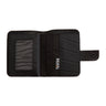 Paguro Upcycle recycled wallet with coin compartment in black with multiple card slots and snap closure