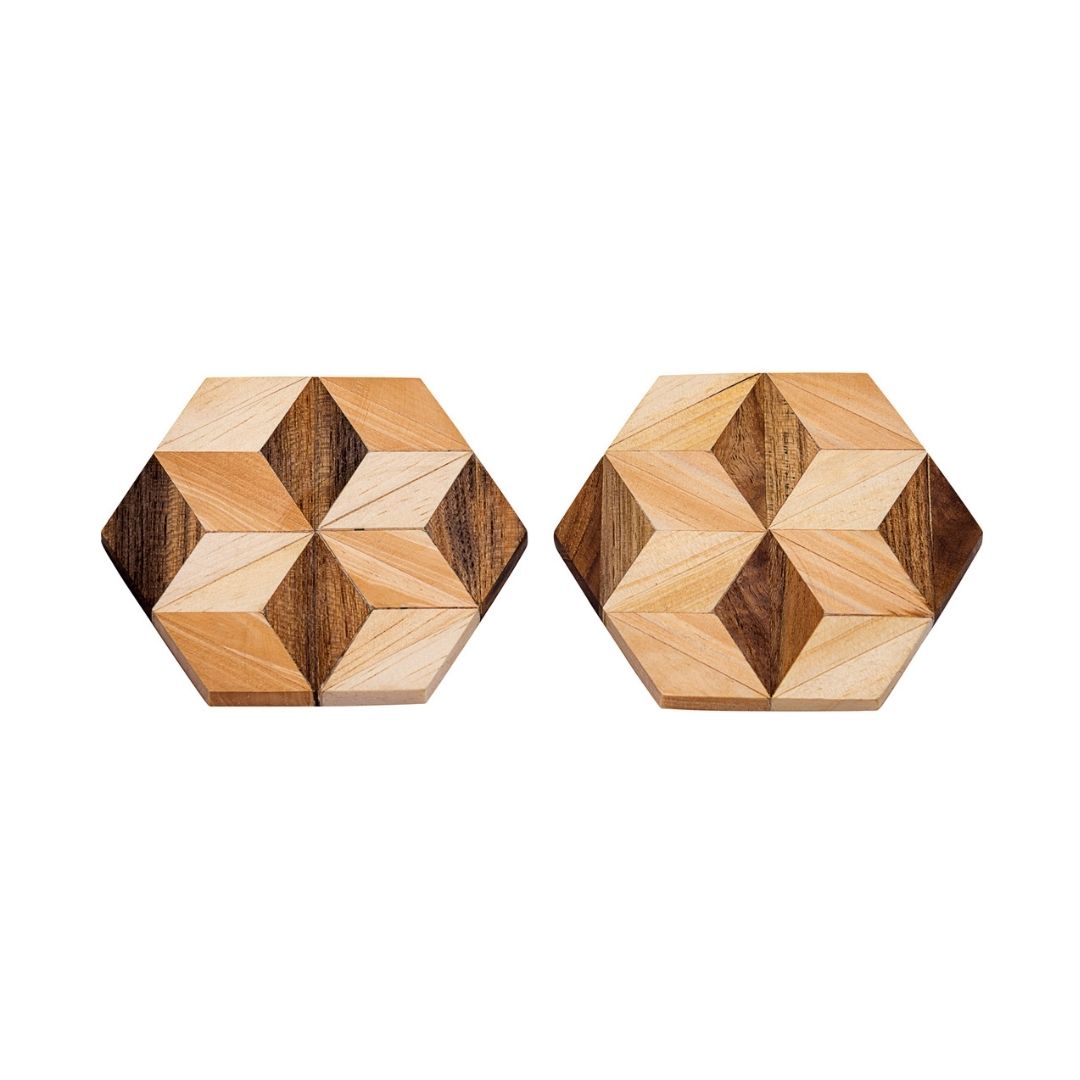 Geometric Hexagon Cork Coasters White – anchortwentyfour