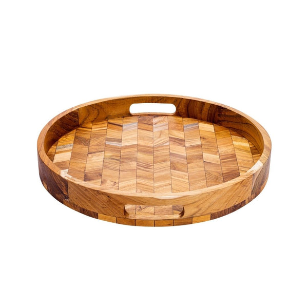 Wood round trays discount