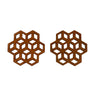 Cubix Geometric Upcycled Teak Wood Coasters - Set of 2 or 4