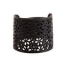 Paguro Upcycle black floral cutout cuff recycled rubber bracelet with wide open back design