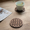 Japanese Patterns Upcycled Teak Wood Coasters - Individual / Set of 4