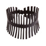 Paguro Upcycle recycled rubber bracelet black cuff with vertical fringe cutouts eco friendly adjustable closure