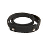Paguro Upcycle black recycled rubber bracelet with silver snap buttons and textured design