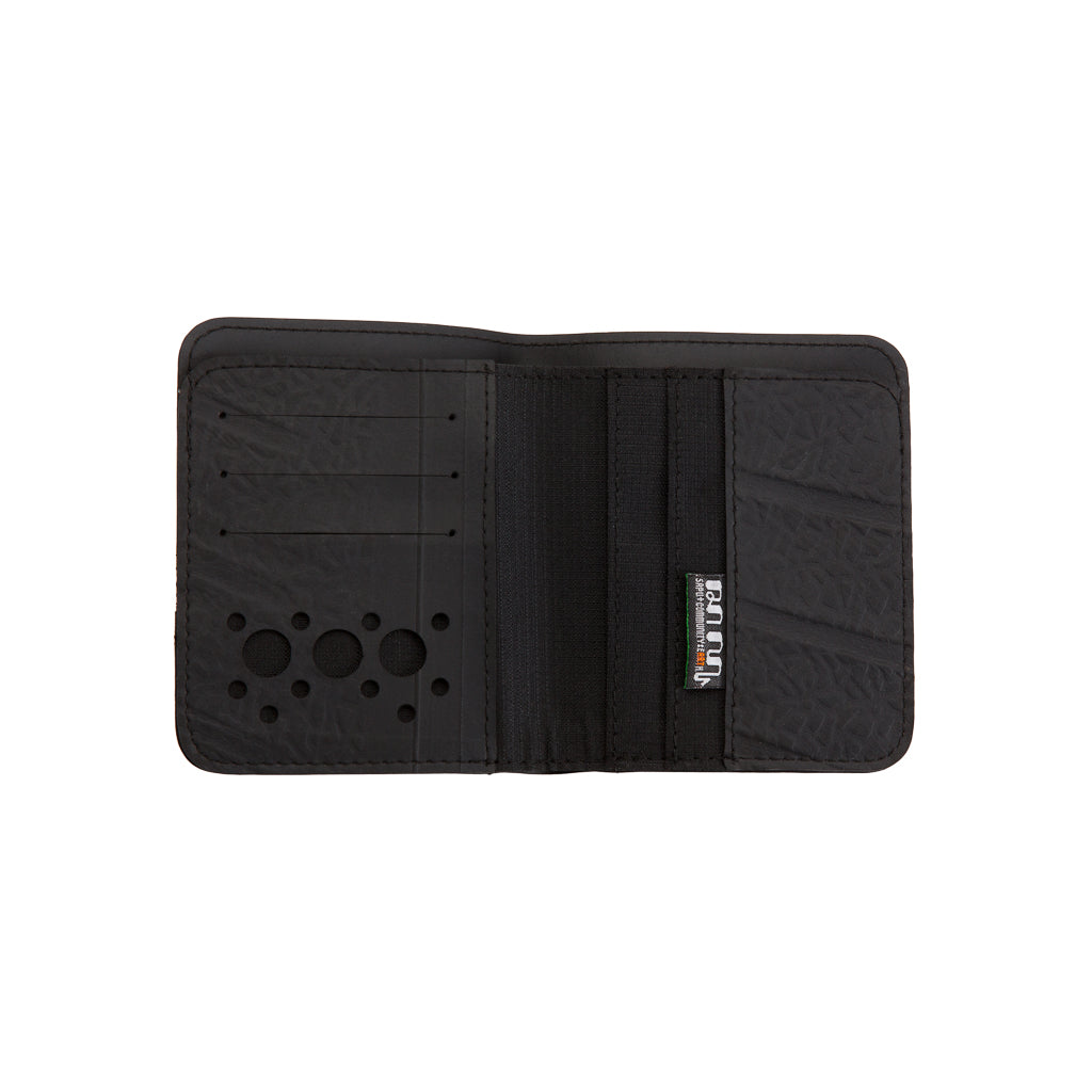 Paguro Upcycle black upcycled inner tube wallet with multiple card slots and durable design