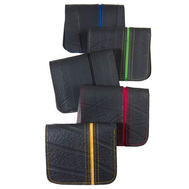 Paguro Upcycle upcycled inner tube wallet in multiple colors with durable stitched design