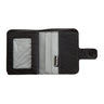 Paguro Upcycle recycled wallet with coin compartment in black and gray with button closure